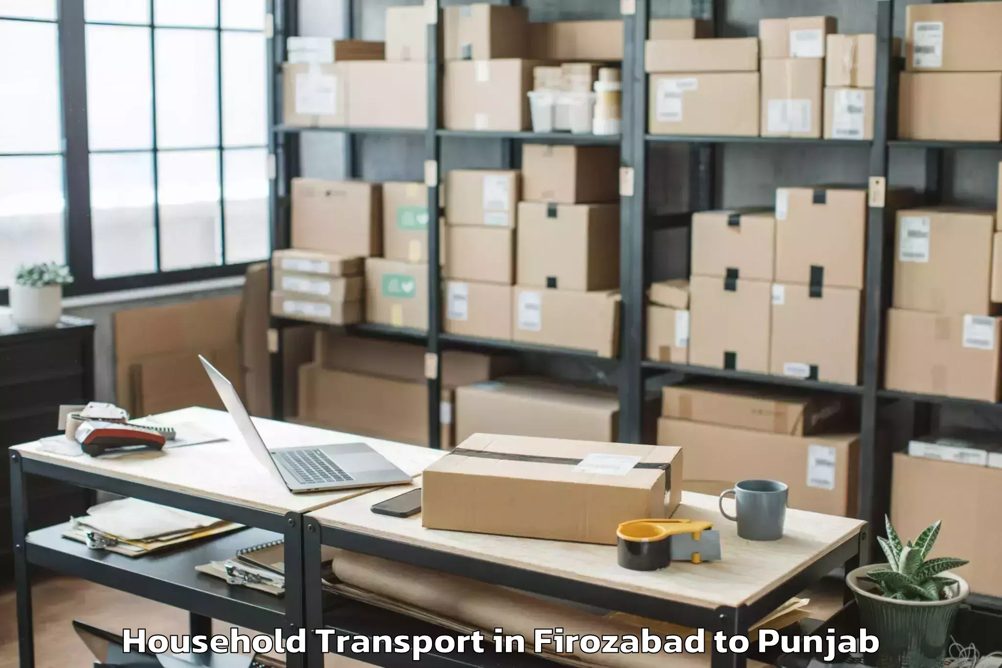 Book Firozabad to Kapurthala Household Transport